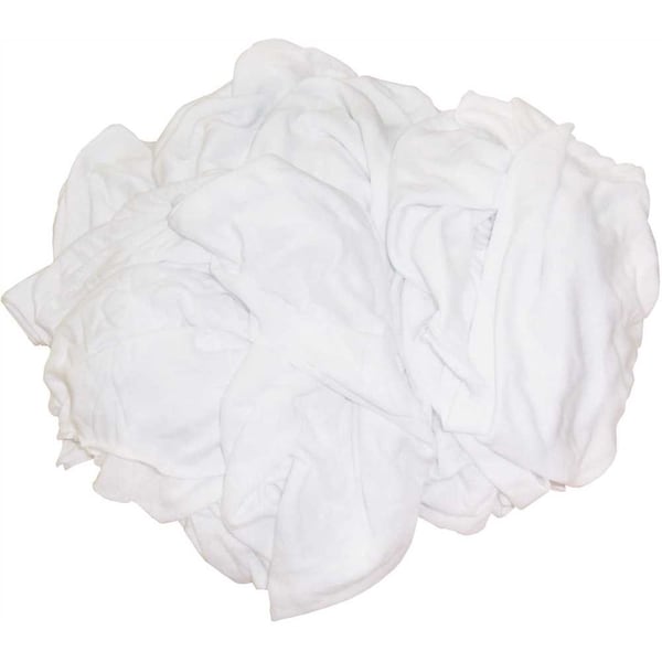White Bleached Knit Rag 25 lbs. Box